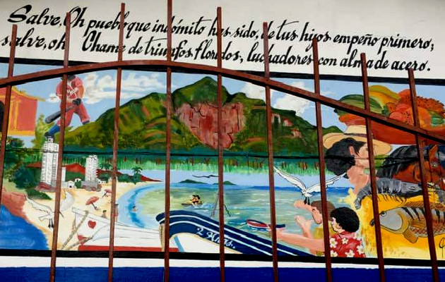 Un homenaje al distrito de Chame, mural de José Torres para la escuela Rafael Maduro Garibaldo. Foto: Miriam Lasso