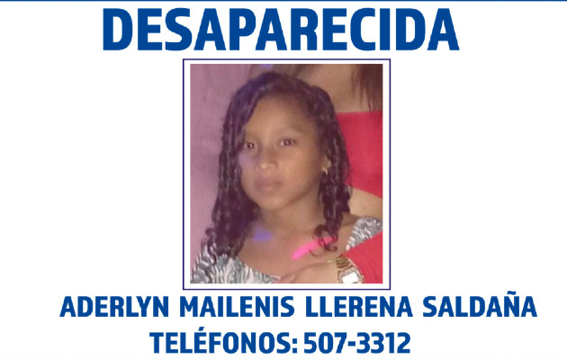 Aderlyn Mallenis Llerena Saldaña, ocho días desaparecida. Foto: archivos