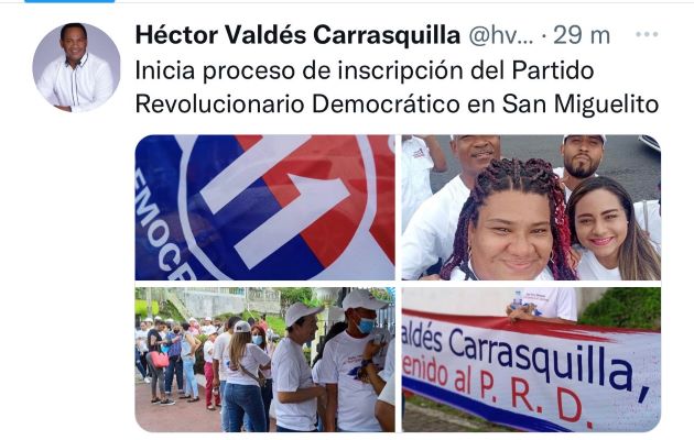 Héctor Valdés Carrasquilla fue electo en el 2019 por Cambio Democrático. Foto: Twitter