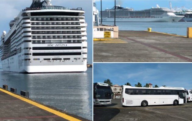 El Crucero de MSC arribó este domingo al puerto de Colón 2000. Foto: Cortesía