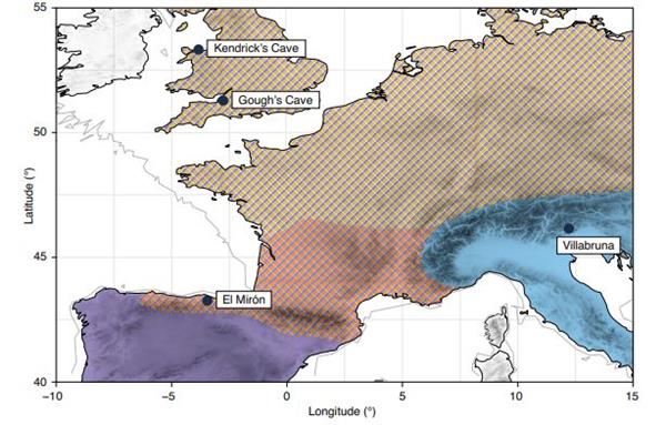 Mapa de la distribución de las culturas líticas de finales de la última Edad del Hielo.EFE
