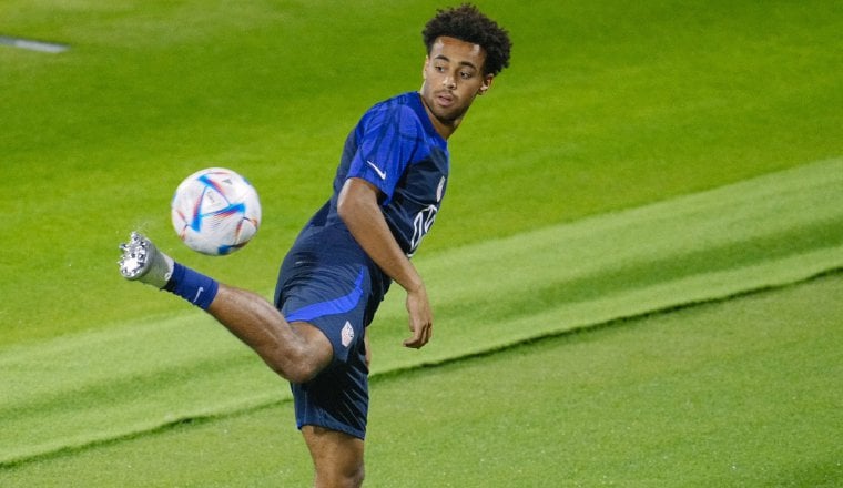 Tyler Adams en los entrenamientos con Estados Unidos. Foto: EFE