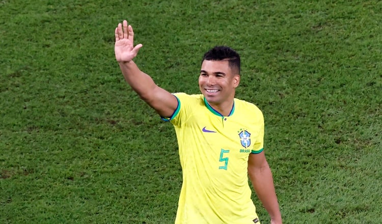 Casemiro festeja el gol brasileño. Foto:EFE