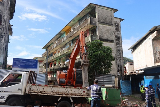 Cinco edificios son demolidos en San Miguel. Achivo.