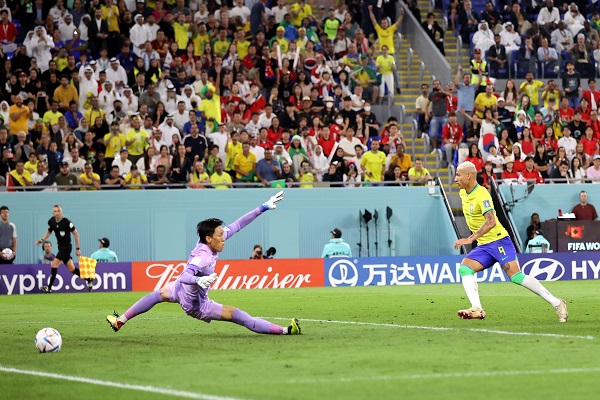 Richarlison anotó su gol contra Corea del Sur. Foto:EFE