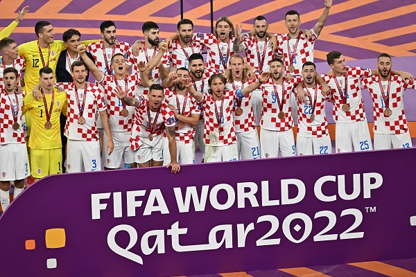 Coacia festeja el tercer lugar de Qatar 2022. Foto:EFE