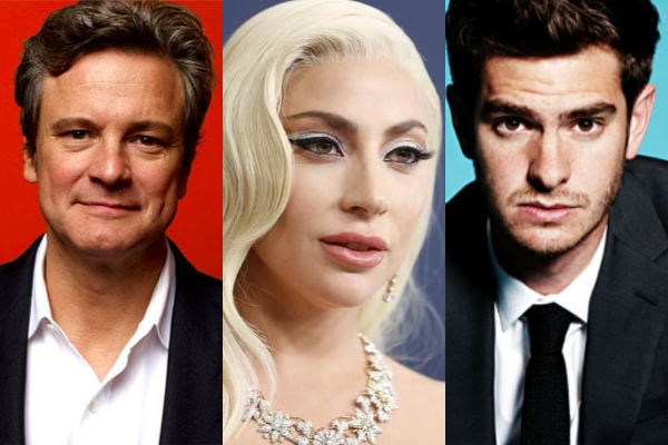 Colin Firth, Lady Gaga y Andrew Garfield. Fotos: Archivo