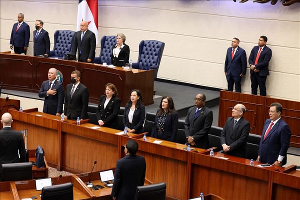 Varios de los magistrados designados por Cortizo estuvieron en la instalación de la legislatura de la Asamblea, este lunes. Foto: Cortesía O. Judicial