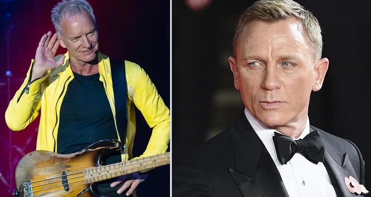 Músico Sting y el actor Daniel Craig. Foto: EFE