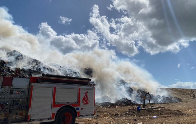 Incendio en el vertedero de Cerro Patacón. Foto: Cortesía