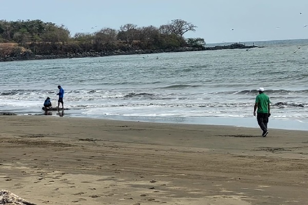 Pescadores y lugareños aprovechan la llegado de los calamares para hacer negocios. Foto. Cortesía. Mi Ambiente