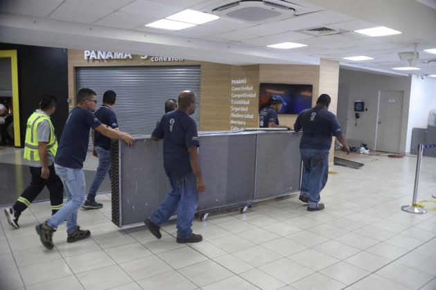 They are carrying out work on the air conditioners at Terminal 1