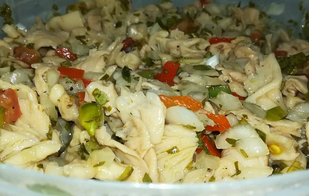 Ceviche de setas elaborado con los cultivos del CIRN.