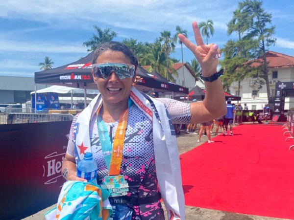 María Florencia Fraga se impuso en la rama femenina en Ironman 70.3 de Panamá. Foto: Cortesía
