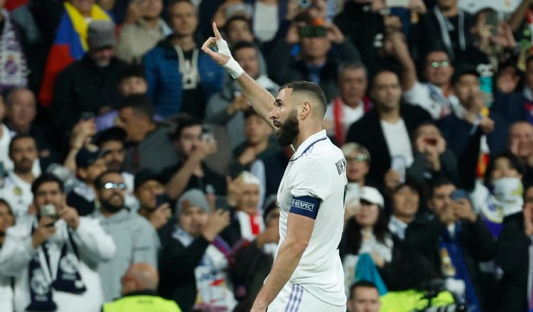 Karim Benzema del Real Madrid durante el partido de la Champions League. Foto: EFE