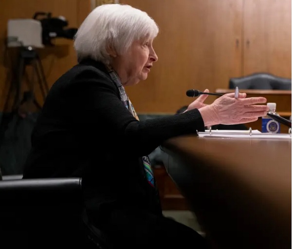 La secretaria del Tesoro de Estados Unidos, Janet Yellen compareció ante el Senado de los Estados Unidos. Foto: EFE