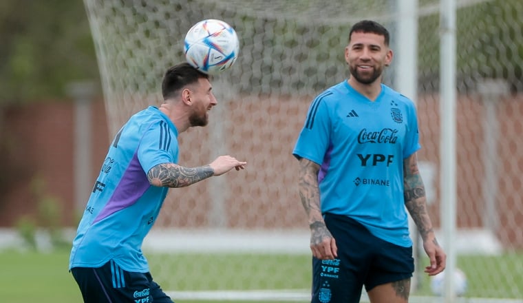 Messi durante los entrenamientos de Argentina con miras al  amistoso contra Panamá. Foto: EFE