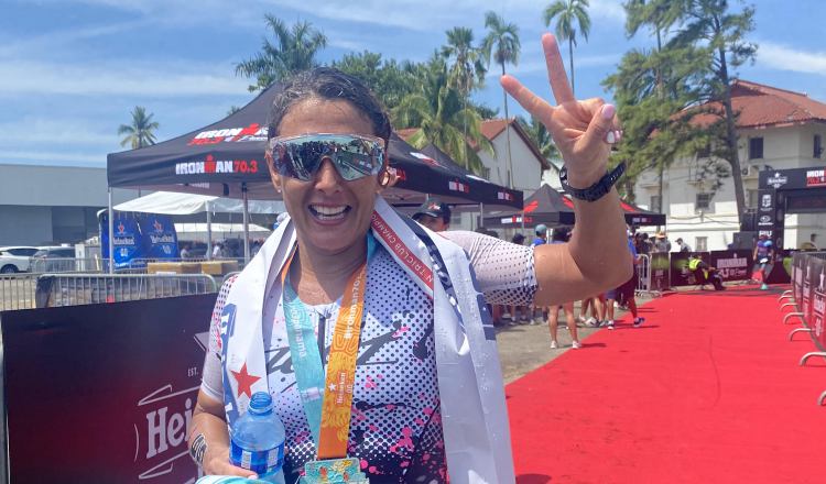 María Florencia Fraga durante una carrera de Ironman. Foto: Cortesía