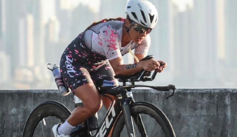 María Florencia Fraga se impuso en la rama femenina en Ironman 70.3 de Panamá. Foto: Cortesía