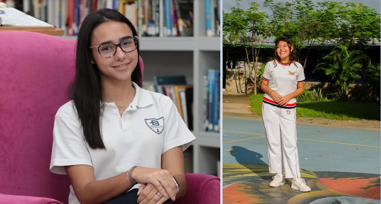 Algunas participantes:  Adriana Martínez, Panamá Balboa Academy y Hazzel Segura, Colegio Centro América de El Salvador. Fotos: Cortesía