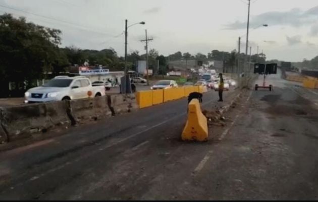 Inversión de carriles en Las Espiga de La Chorrera. Foto: Cortesía