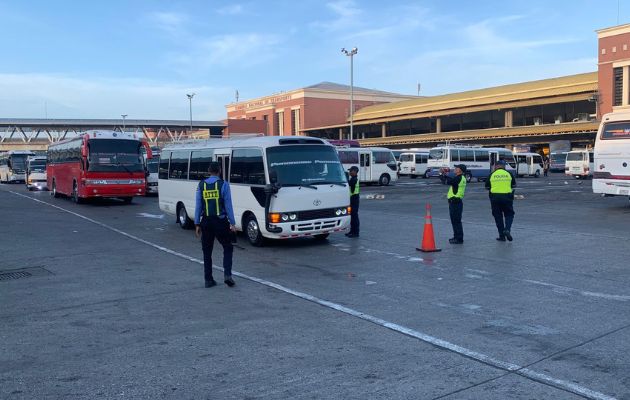 Operativo en La Gran Terminal Nacional de Transporte en Albrook. Foto: Cortesía Policía Nacional