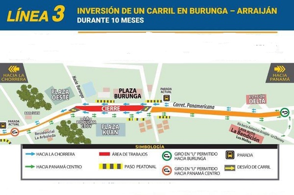 La Autoridad de Tránsito y Transporte Terrestre, le recomienda a los conductores circular por la vía a unos 40 kilómetros por hora en las áreas de construcción.Foto. Gráfico Metro de Panamá