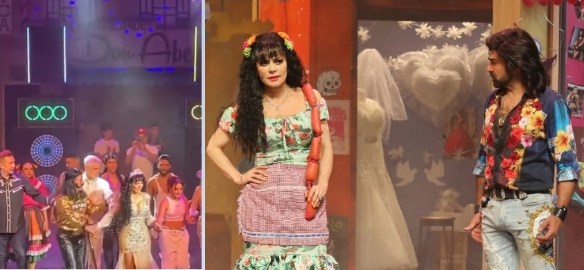 Maribel Guardia en la presentación de la noche de este viernes (izq.) y actuaciones pasadas (der.). Foto: Instagram.