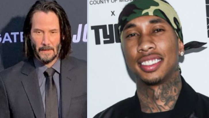 Keanu Reeves y Tyga. Foto: EFE/Archivo/redes sociales