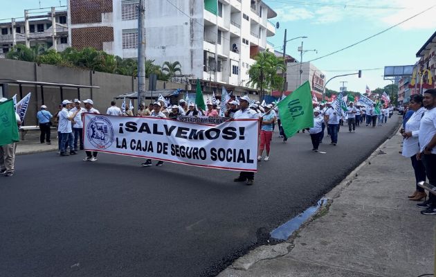 Trabajador panameños marcha este 1 de mayo. Foto: Francisco Paz