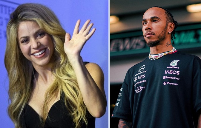 Shakira y Lewis Hamilton. Foto: EFE/@lewishamilton