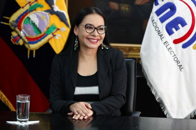 La presidenta del Consejo Electoral de Ecuador (CNE), Diana Atamaint. EFE