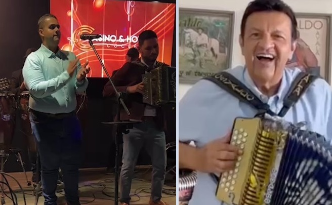 Víctor Ballesteros y 'Chakatín', en una presentación la noche de este jueves. Fotos: Instagram