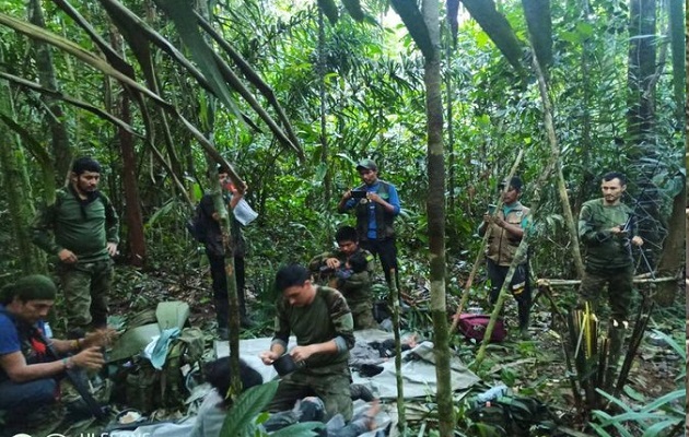 Los niños tenían 40 días en la selva. Foto: Cortesía
