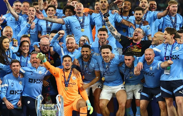 El Manchester City  igualó con el triplete a sus vecinos del United, que lo lograron en 1999. Foto: EFE