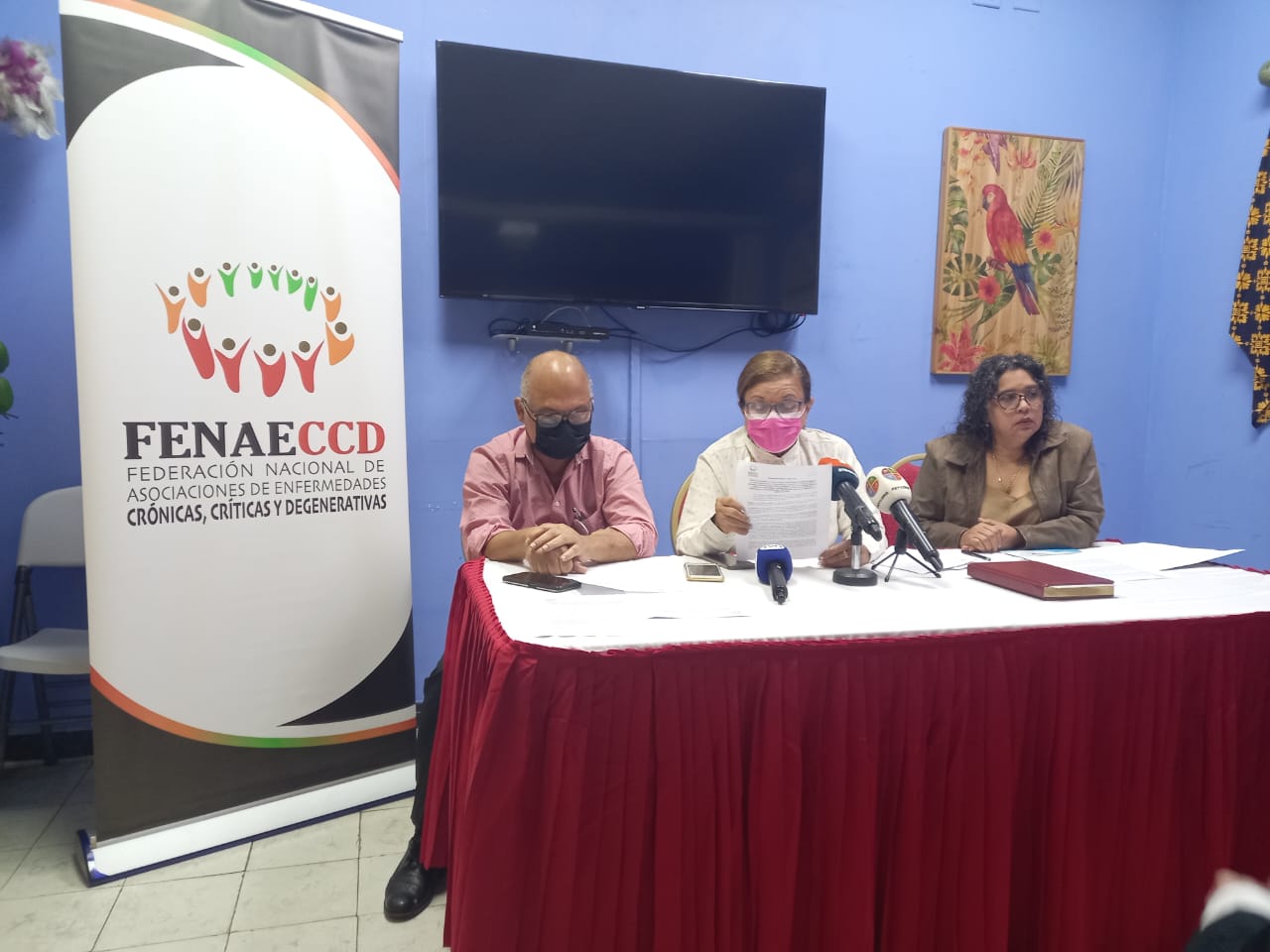 En conferencia de prensa, los pacientes se quejaron de la falta de medicamentos para sus tratamientos. Foto: Francisco Paz