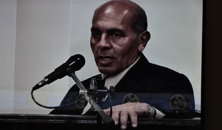 El perito  Eliseo Ábrego durante sus declaración en la audiencia de fondo del caso New Business. Archivo
