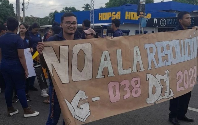 Estudiantes de  Investigación Criminal y Seguridad han protestado durante toda la semana. Foto: Cortesía