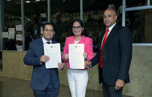 Los diputados Zulay Rodríguez y Miguel Fanovich presentaron el Anteproyecto de Ley. Foto: Cortesía Asamblea Nacional