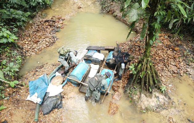 La minería ilegal destruye, contamina y degrada el medio ambiente. Foto: Cortesía Policía Nacional