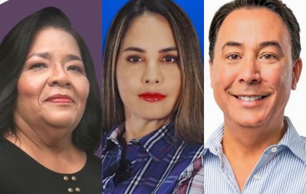 Melitón Arrocha, Zulay Rodríguez y Maribel Gordón son lo candidatos presidenciales por las libre postulación. Foto: Cortesía