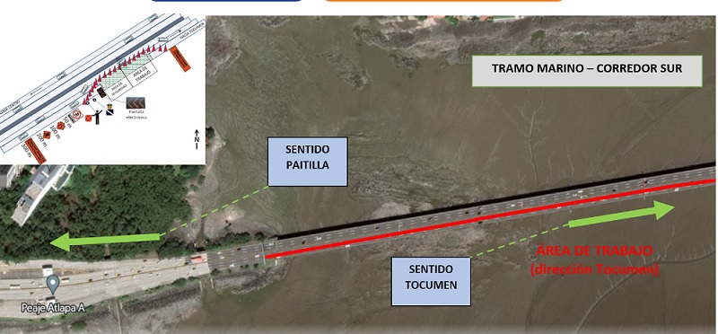 Los trabajos se desarrollarán en el tramo que va hacia Tocumen. Foto: Cortesía ENA