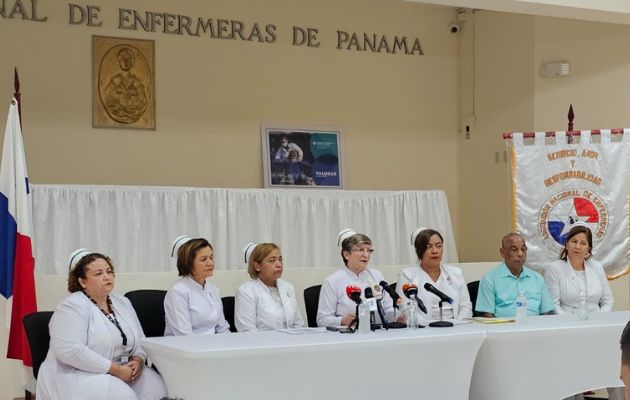 Las enfermeras realizaron una conferencia de prensa. Foto: Cortesía ANEP