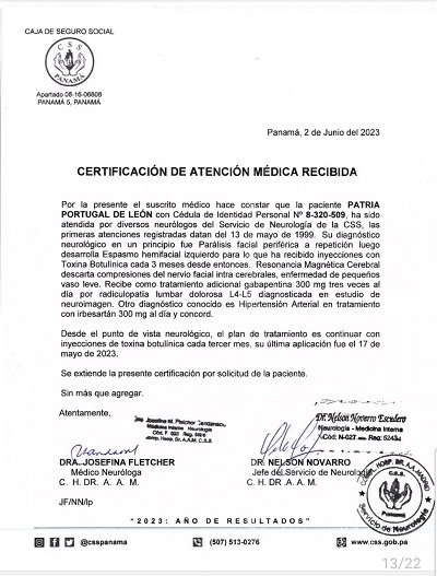 Su defensa presentará certificaciones médica que señalan los problemas de salud que la aquejan. Foto: Cortesía