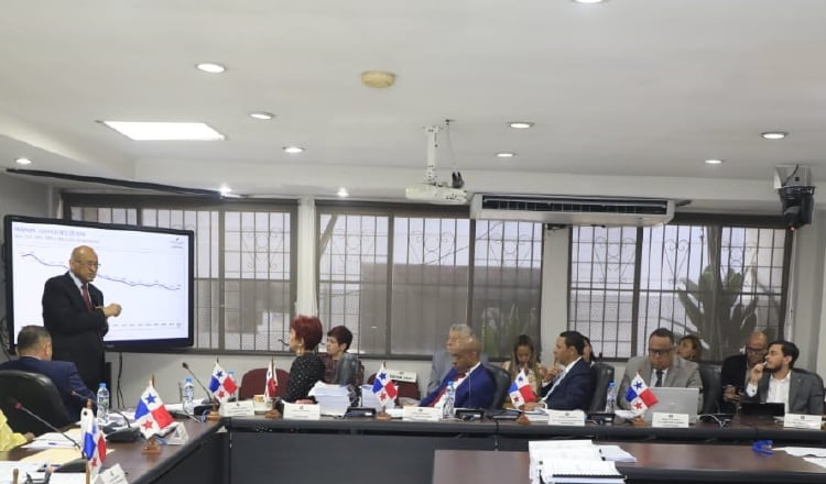 El ministro de Economía, Héctor Alexander, detalló el presupuesto de 2024 a los diputados de la comisión de Presupuesto, la semana pasada. Foto: Cortesía MEF
