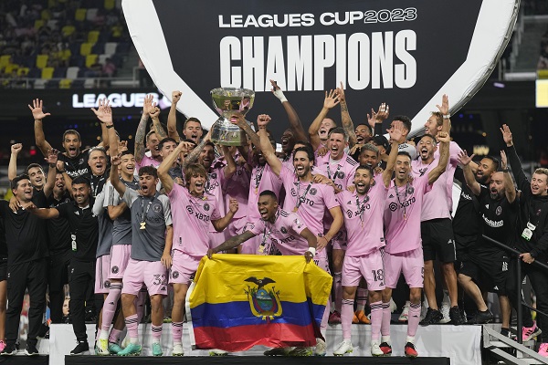 Messi y el Inter de Miami festejan el título de la Leaues Cup. Foto: EFE