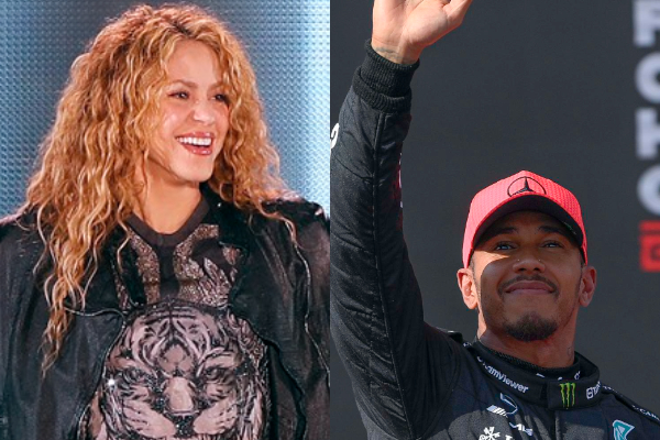 Shakira y Lewis Hamilton. Fotos: EFE