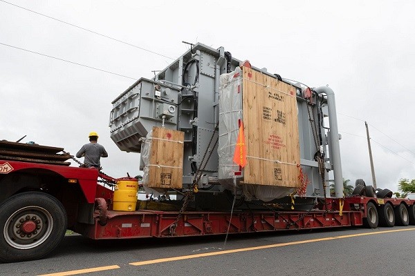 Se trata del segundo autotransformador de esta magnitud que se instalará en esta región del país. Foto: Cortesía