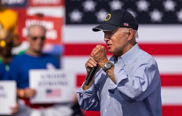 El Presidente de los Estados Unidos, Joe Biden, en el desfile anual del día del Trabajo en Filadelfia, Pensilvania, EE.UU. Foto: EFE