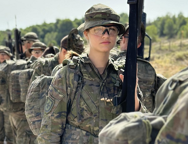 La heredera al trono de España, durante su instrucción militar en la Academia General Militar de Zaragoza. Foto: EFE